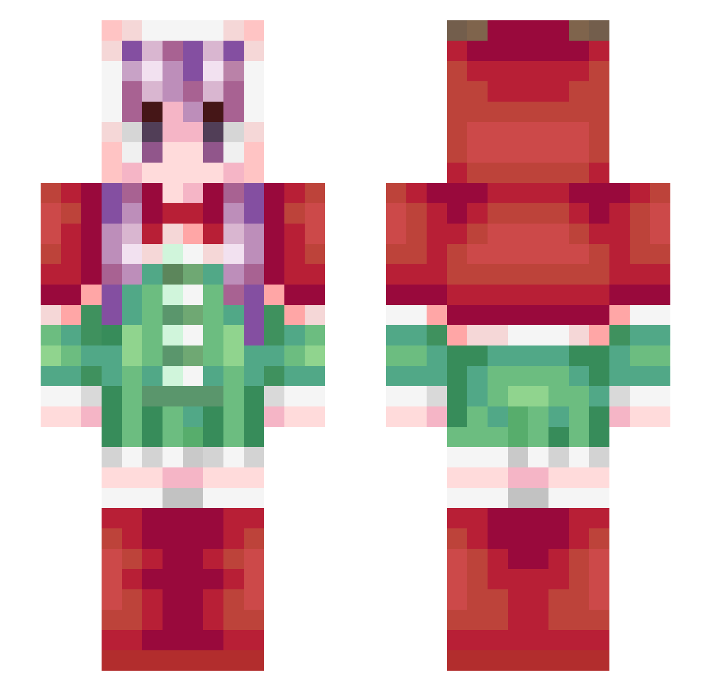 Cointnt Minecraft skin, front and back view