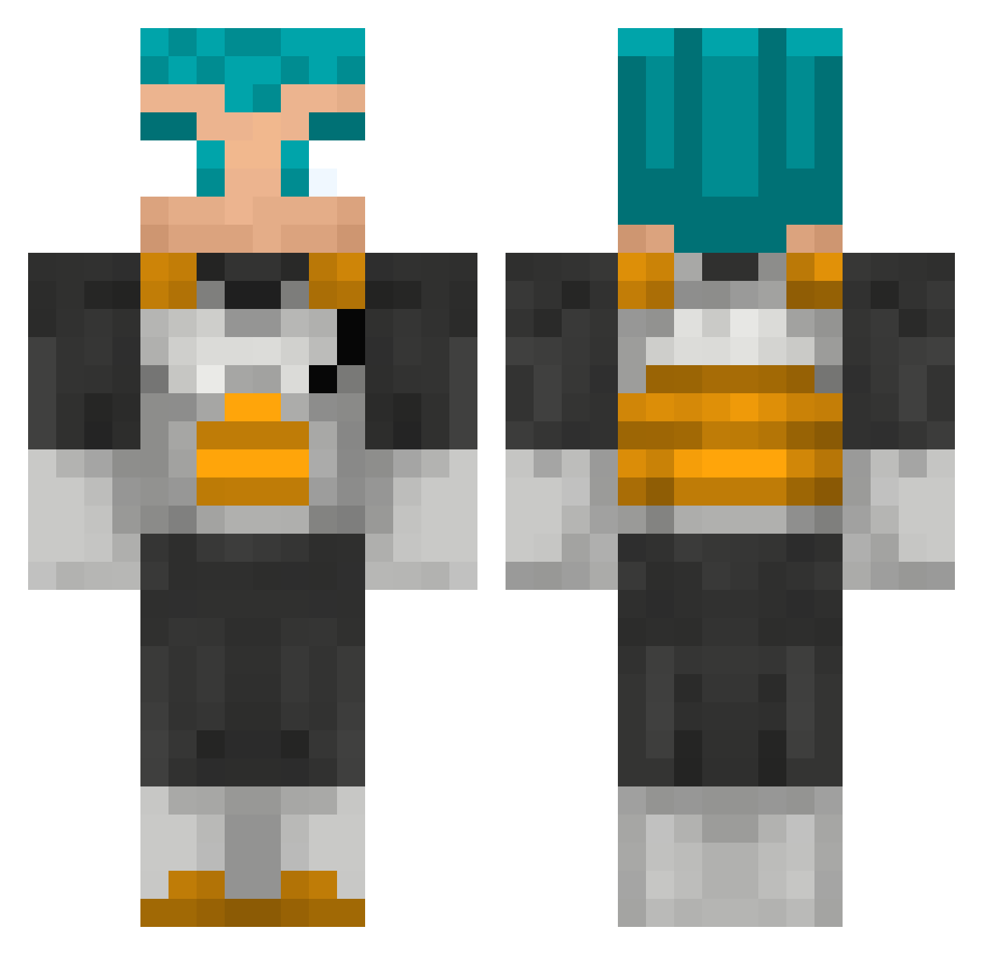 Clouded_Gaming Minecraft skin, front and back view