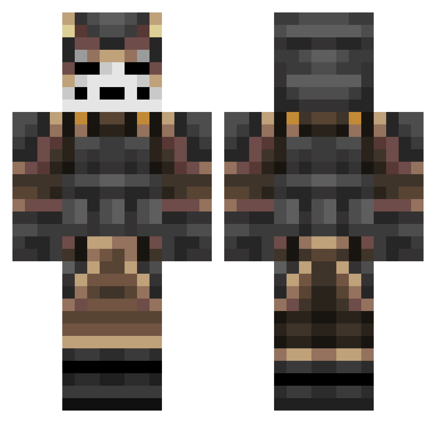 killercricket2 Minecraft skin, front and back view