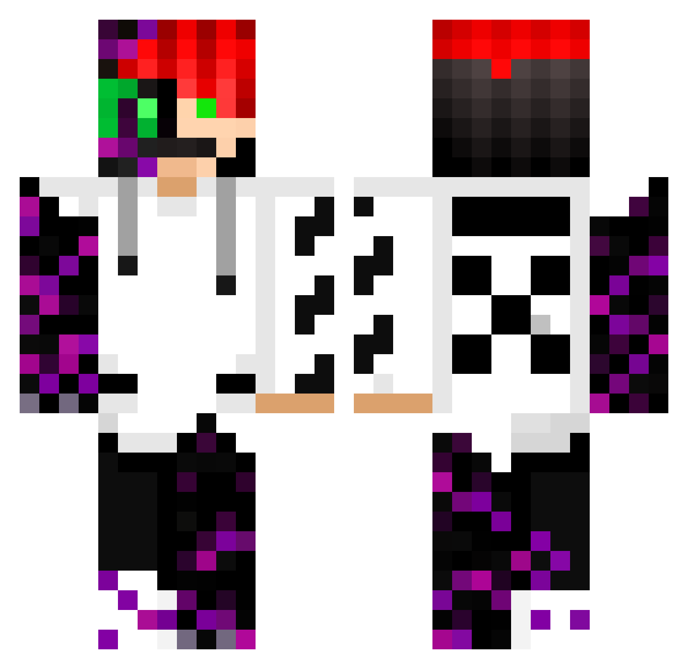 SennaHusky Minecraft skin, front and back view