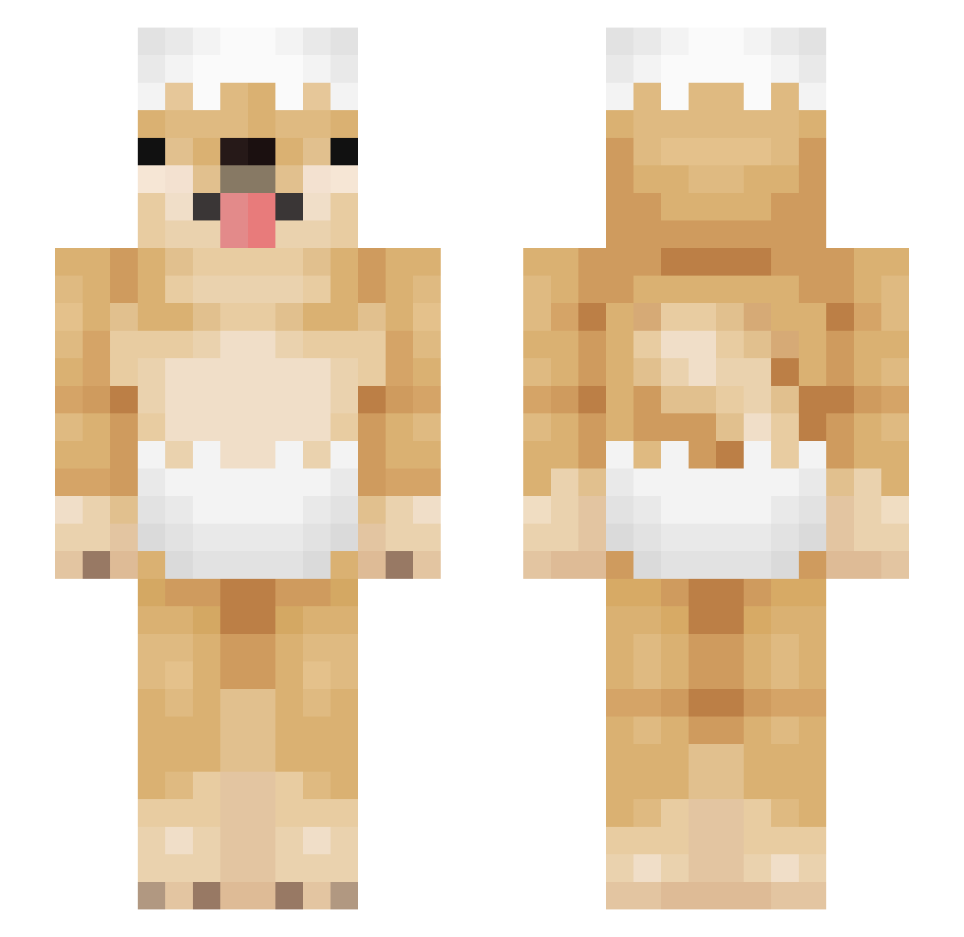 TheRa8bit Minecraft skin, front and back view