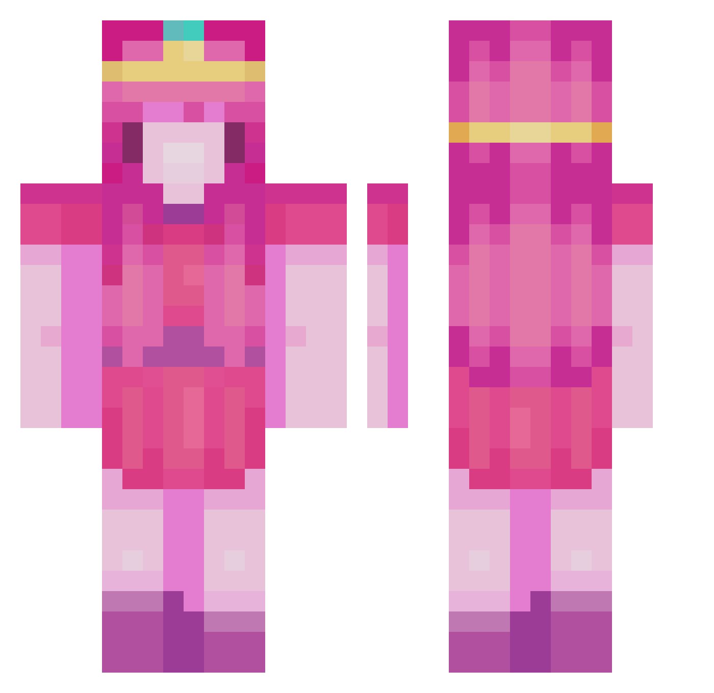 gnayo Minecraft skin, front and back view