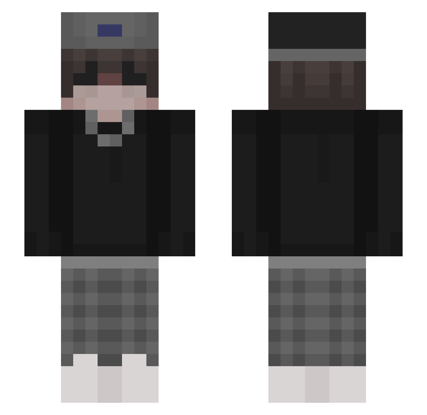 Putridity Minecraft skin, front and back view