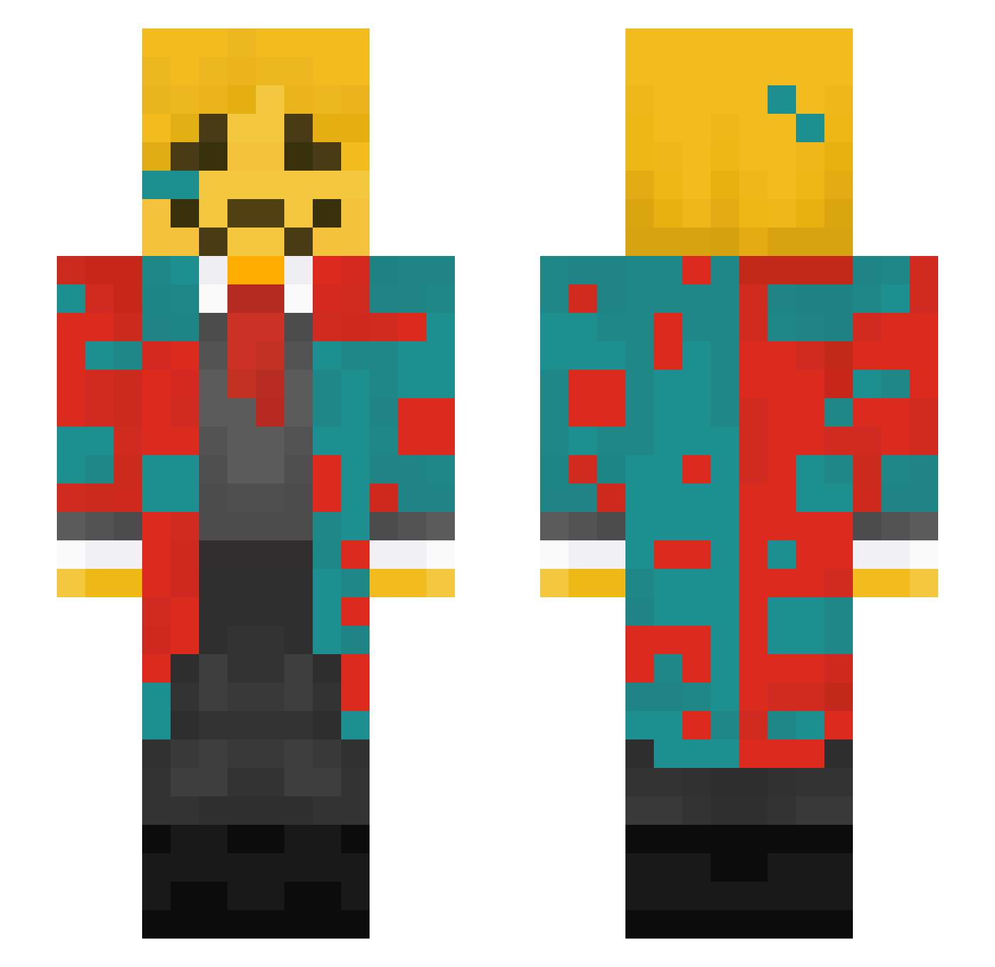 LIGHT3333 Minecraft skin, front and back view