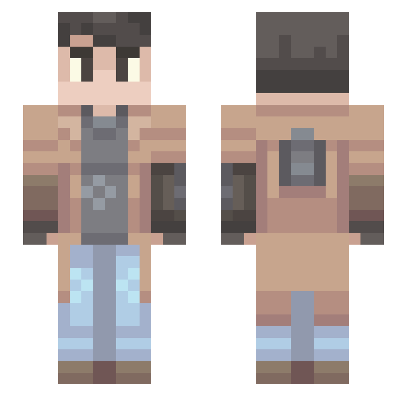 Regulator Minecraft skin, front and back view