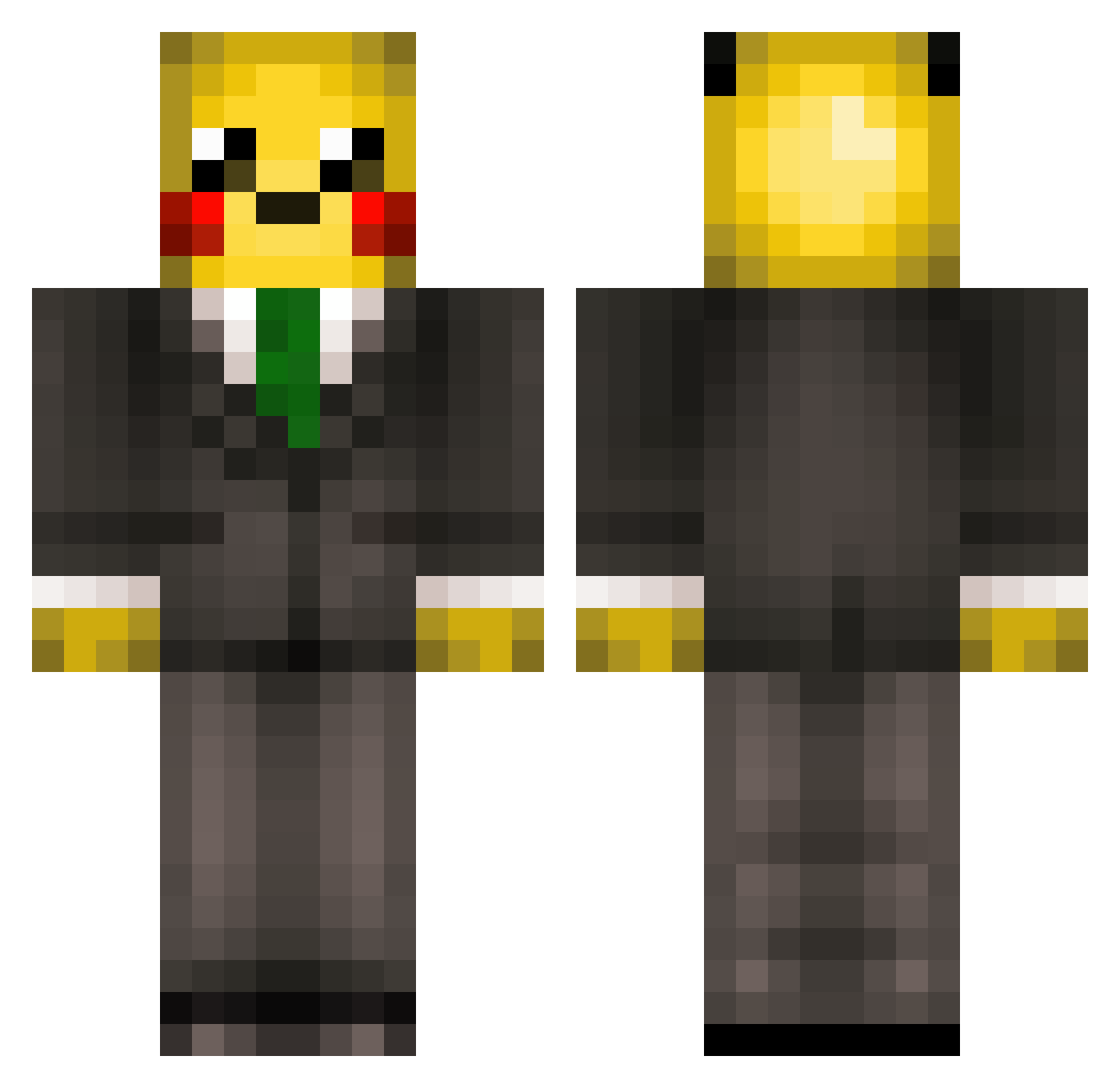 DieENEvanYoutube Minecraft skin, front and back view