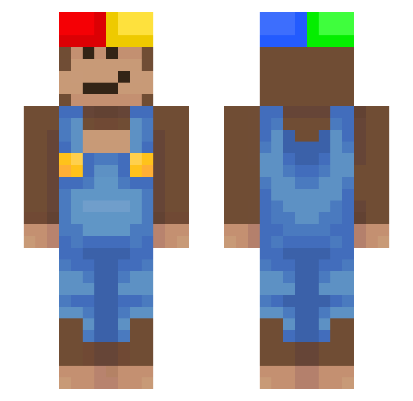 yNickssz Minecraft skin, front and back view
