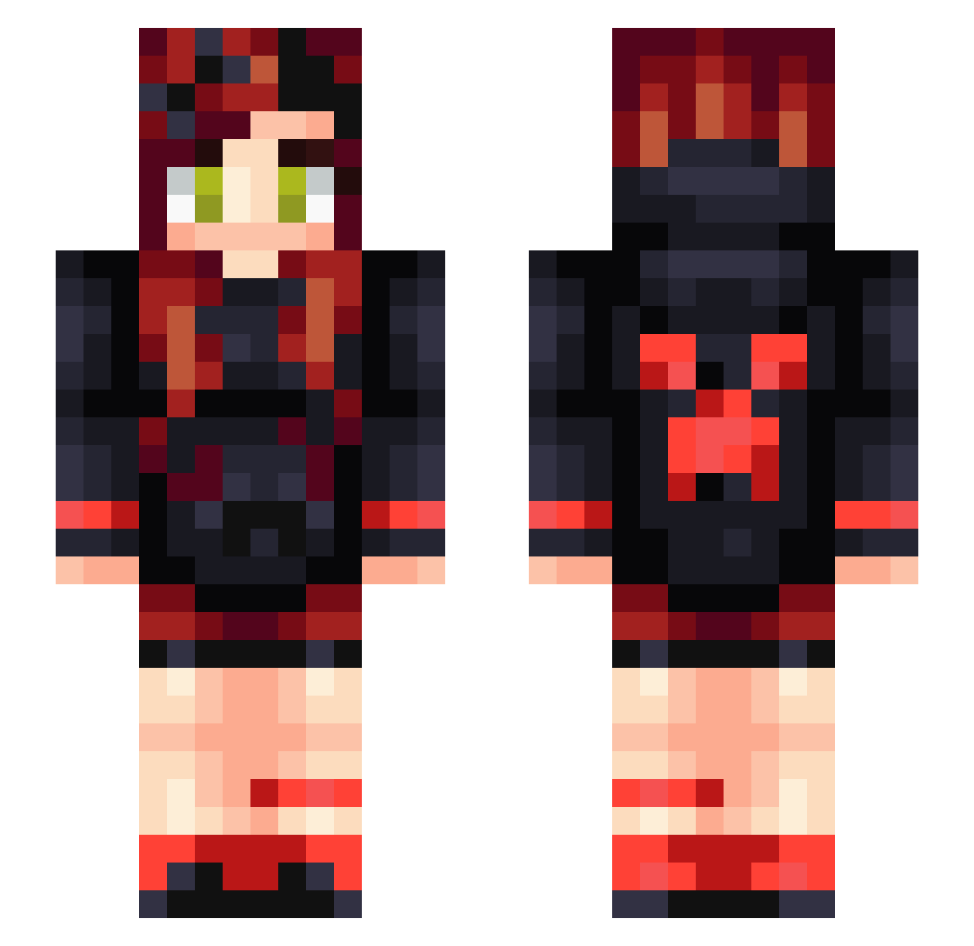Starl1ghtXXX Minecraft skin, front and back view