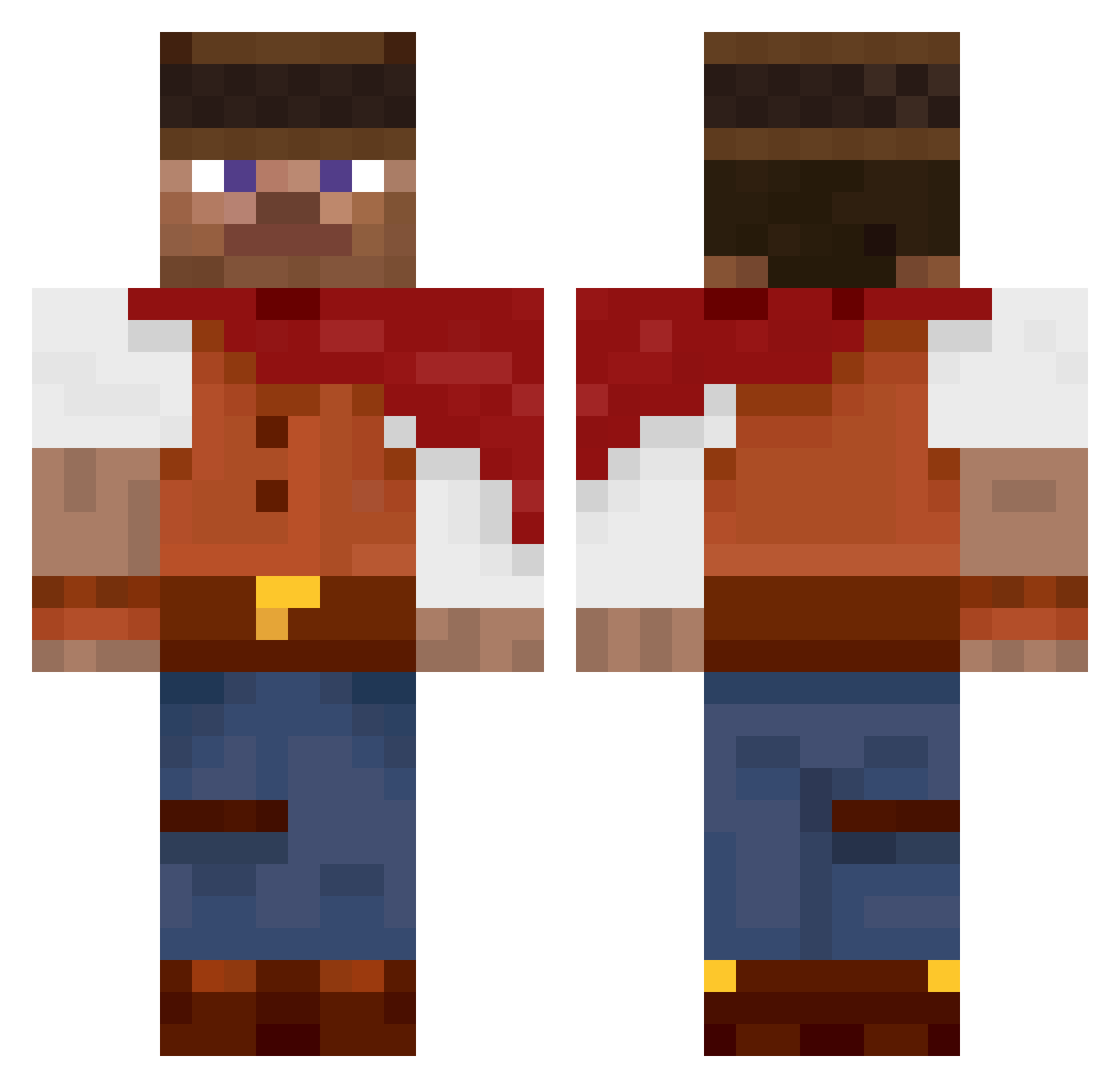 Syderly Minecraft skin, front and back view
