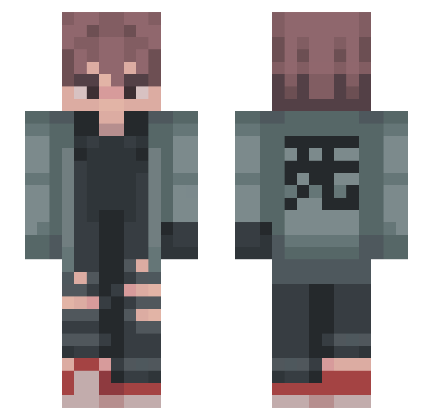 Raccoon_Racist Minecraft skin, front and back view
