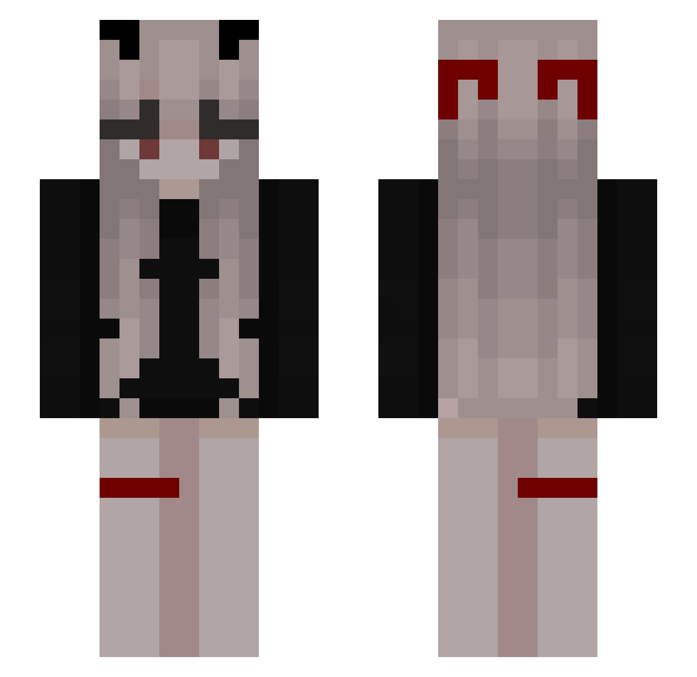 Tessaah Minecraft skin, front and back view