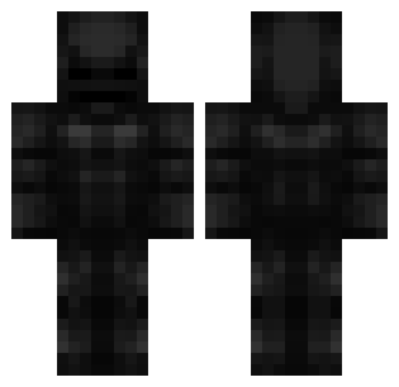 yKyller Minecraft skin, front and back view