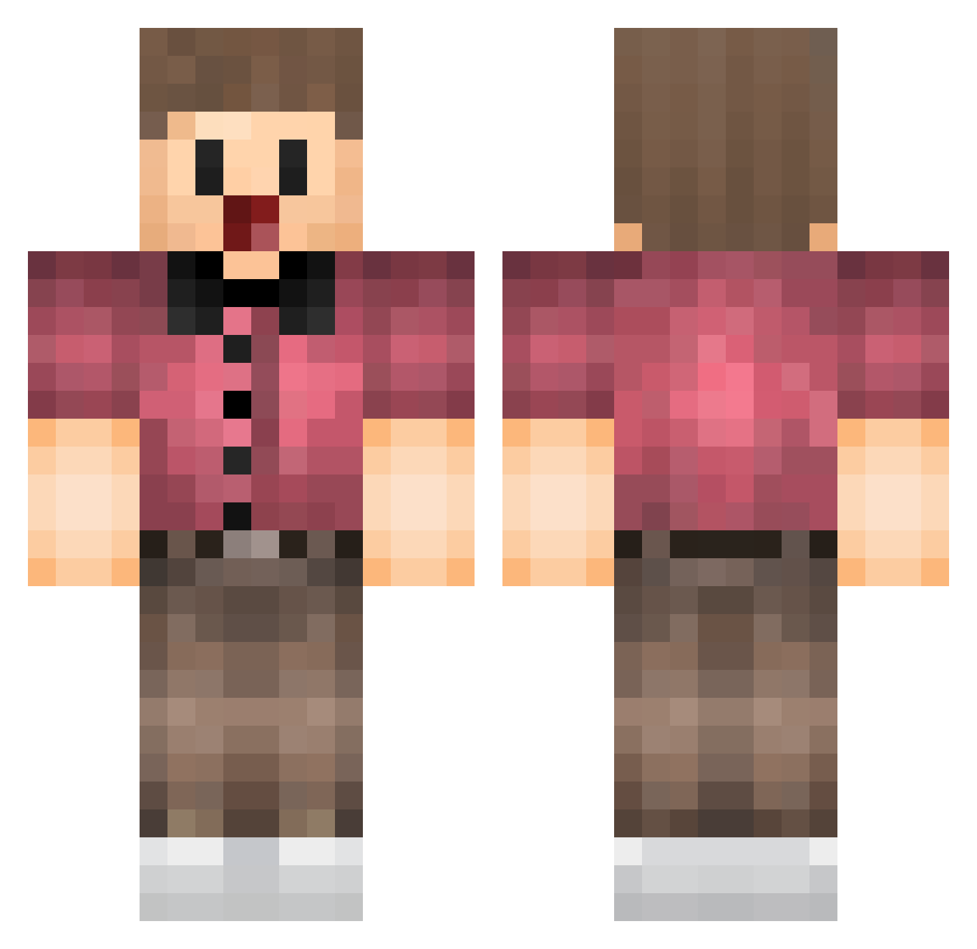 TarekGames Minecraft skin, front and back view