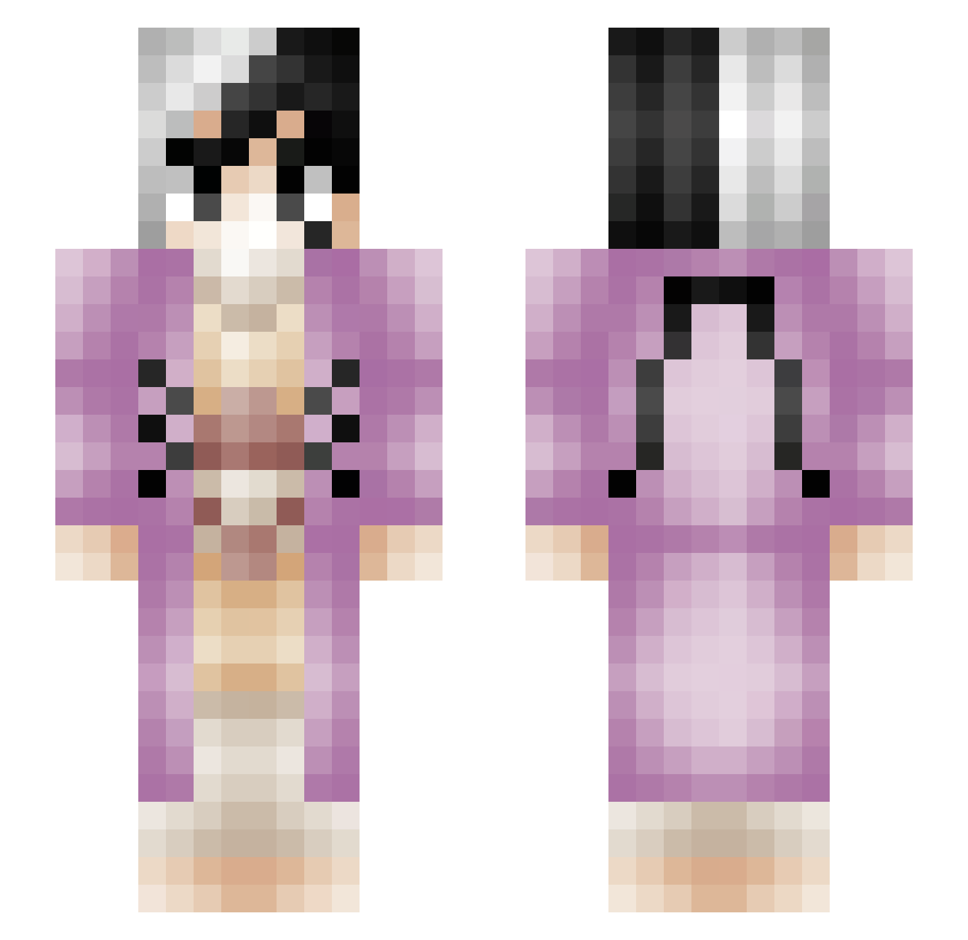 sKingFennek Minecraft skin, front and back view