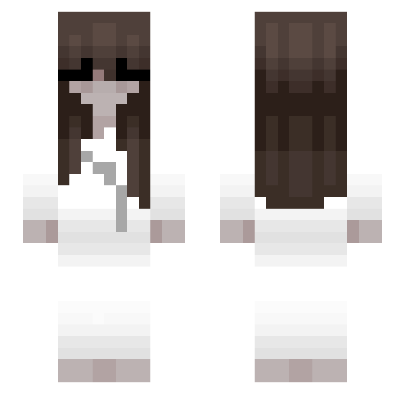 Shiecka Minecraft skin, front and back view