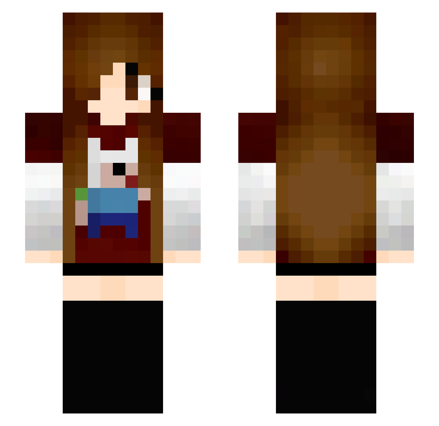jixing1 Minecraft skin, front and back view