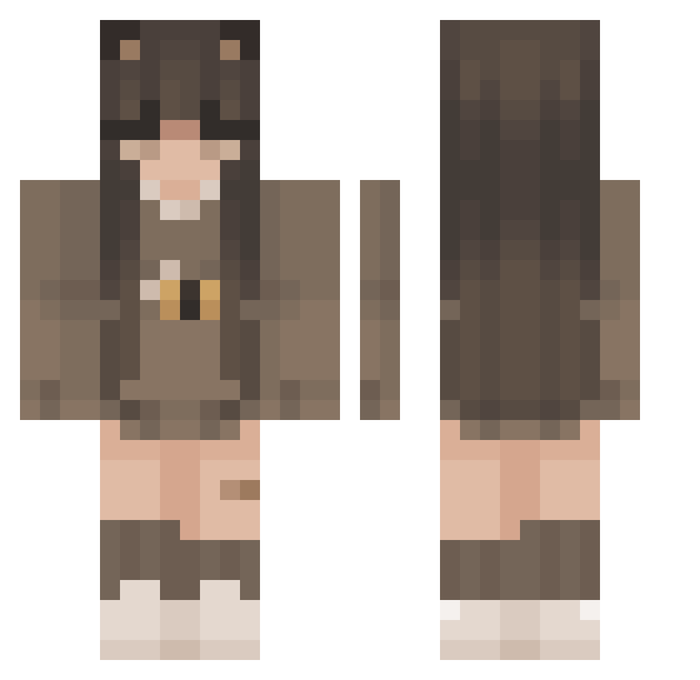 Cortney Minecraft skin, front and back view