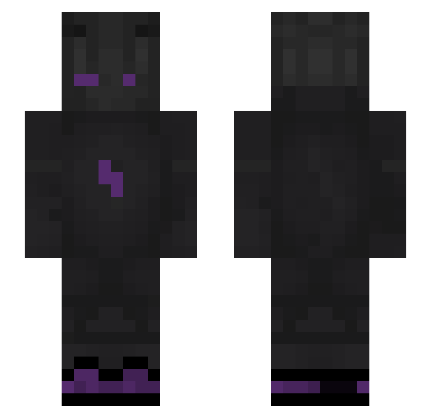 YouKickded Minecraft skin, front and back view