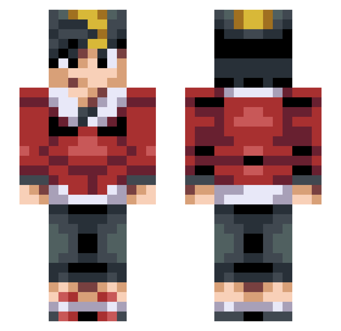 MoonManSSBM Minecraft skin, front and back view