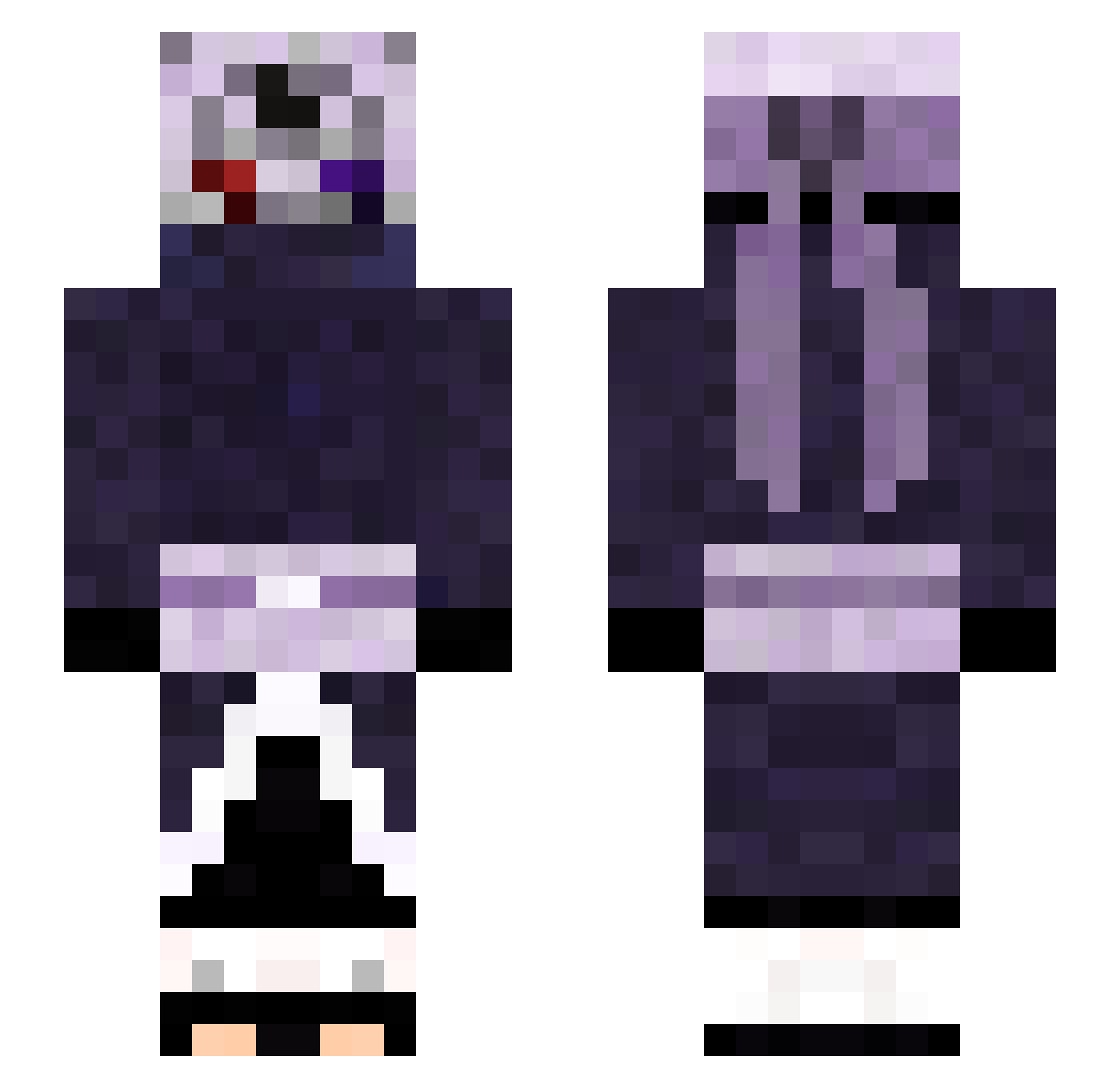 railedkillua Minecraft skin, front and back view