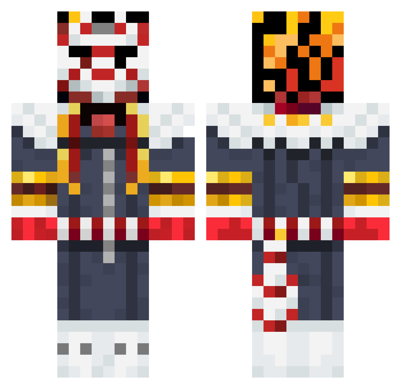 JammyClammy Minecraft skin, front and back view
