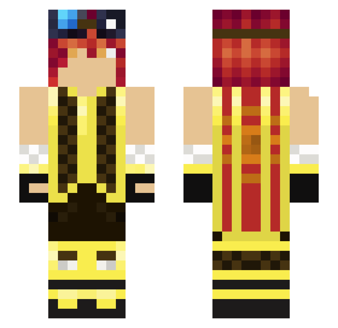 Zheckl Minecraft skin, front and back view