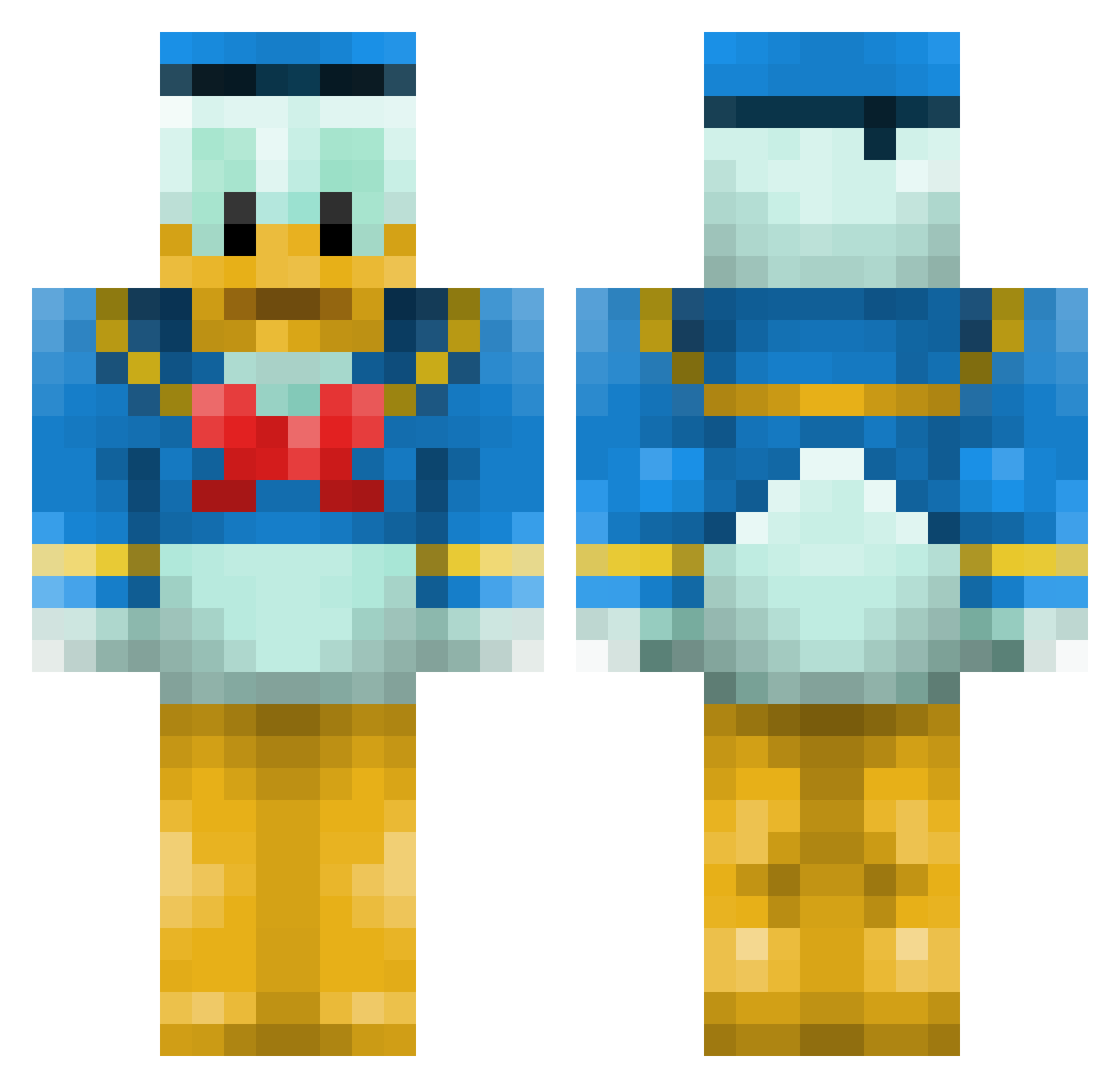 CroffinX Minecraft skin, front and back view