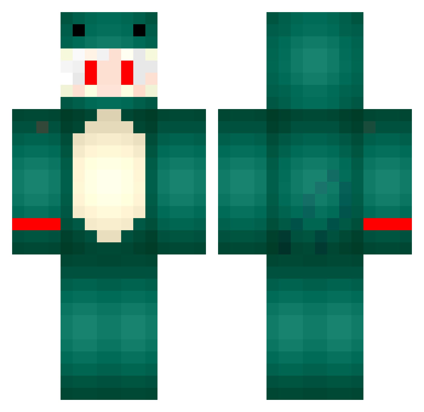 Soniss Minecraft skin, front and back view