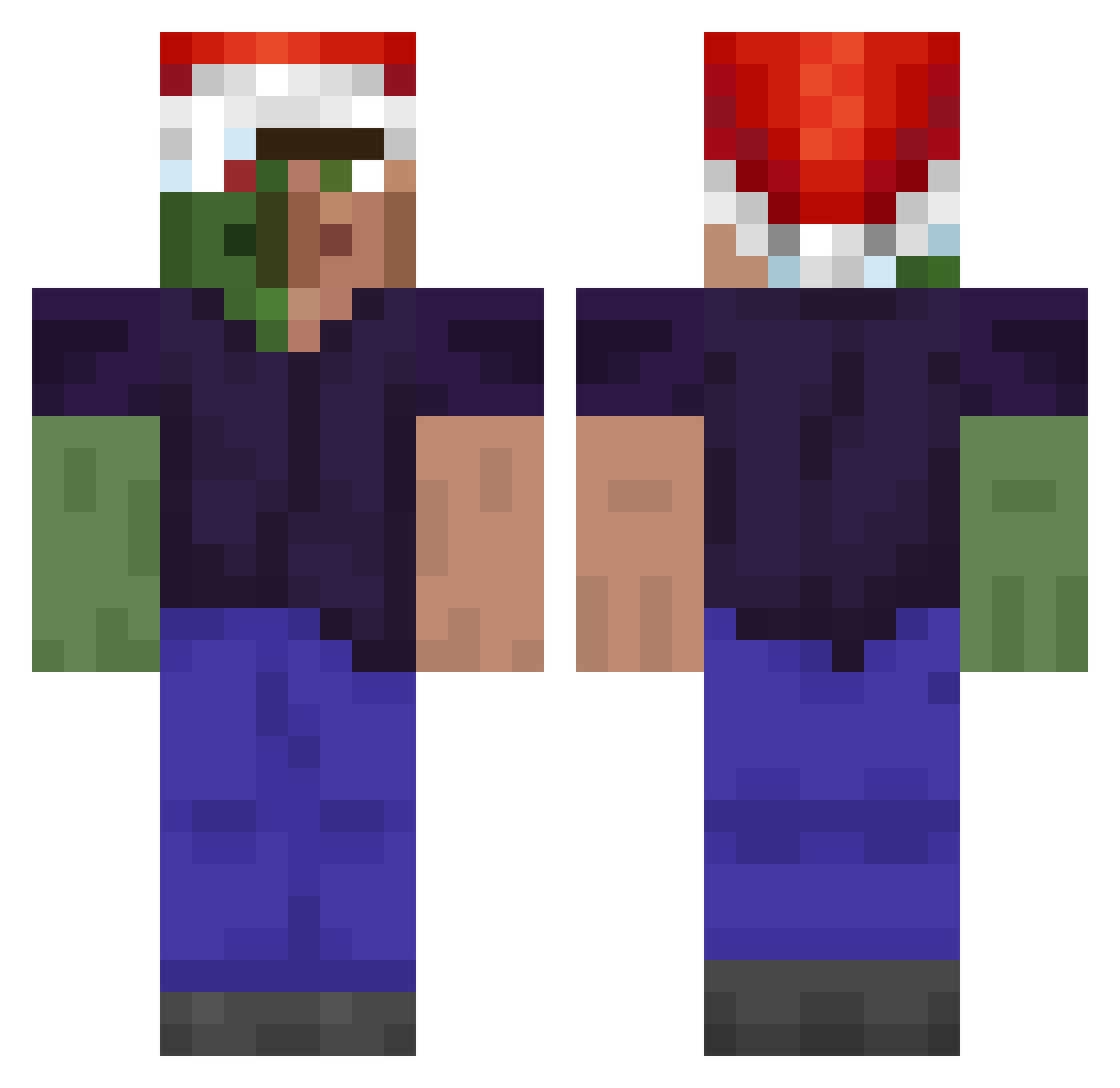 Curney Minecraft skin, front and back view