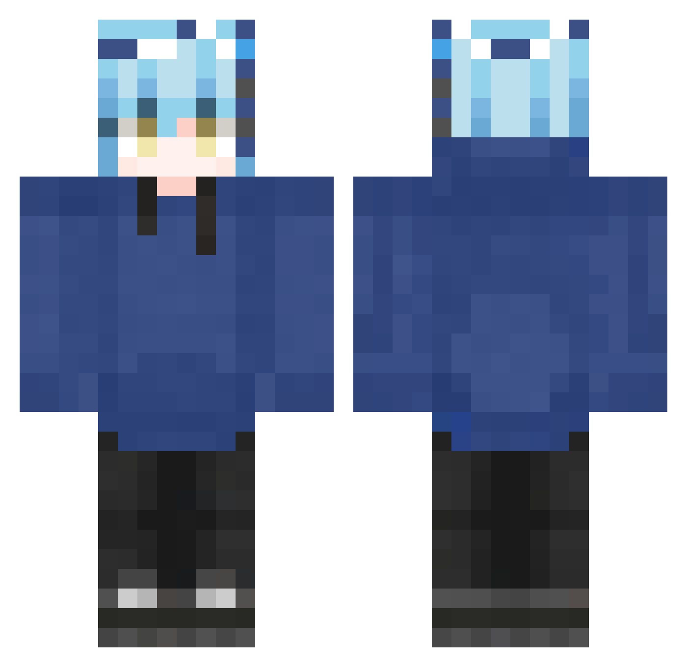 Schmidtn Minecraft skin, front and back view