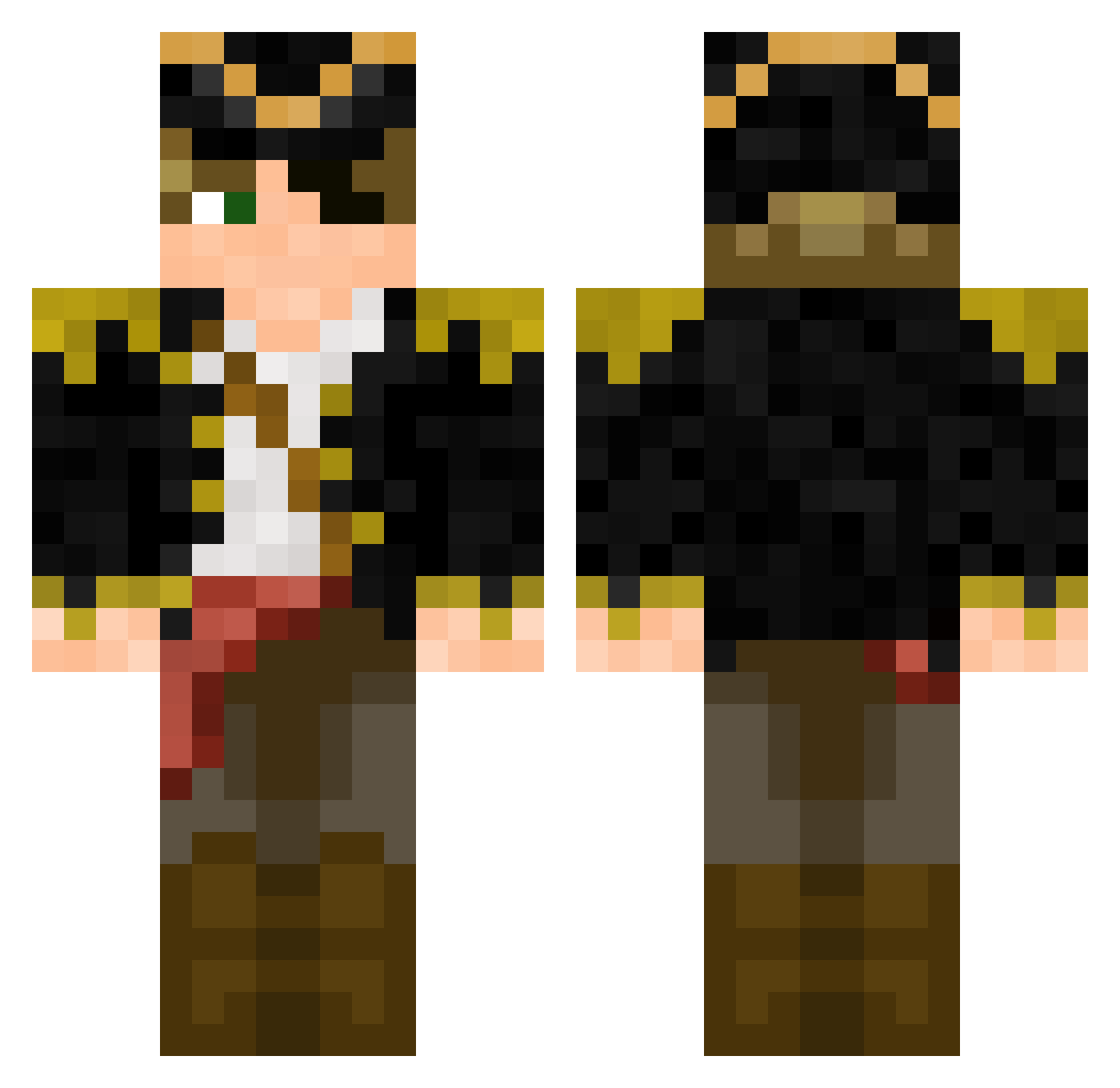3sus Minecraft skin, front and back view