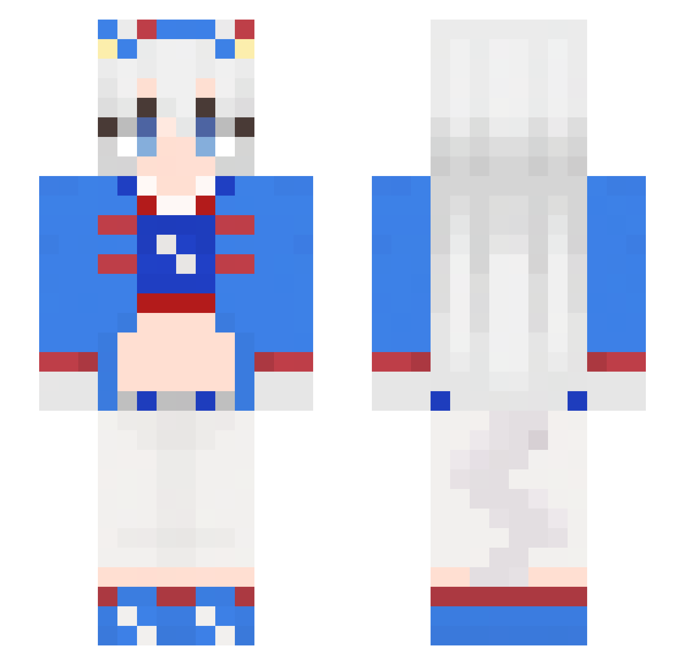 Zo2q Minecraft skin, front and back view