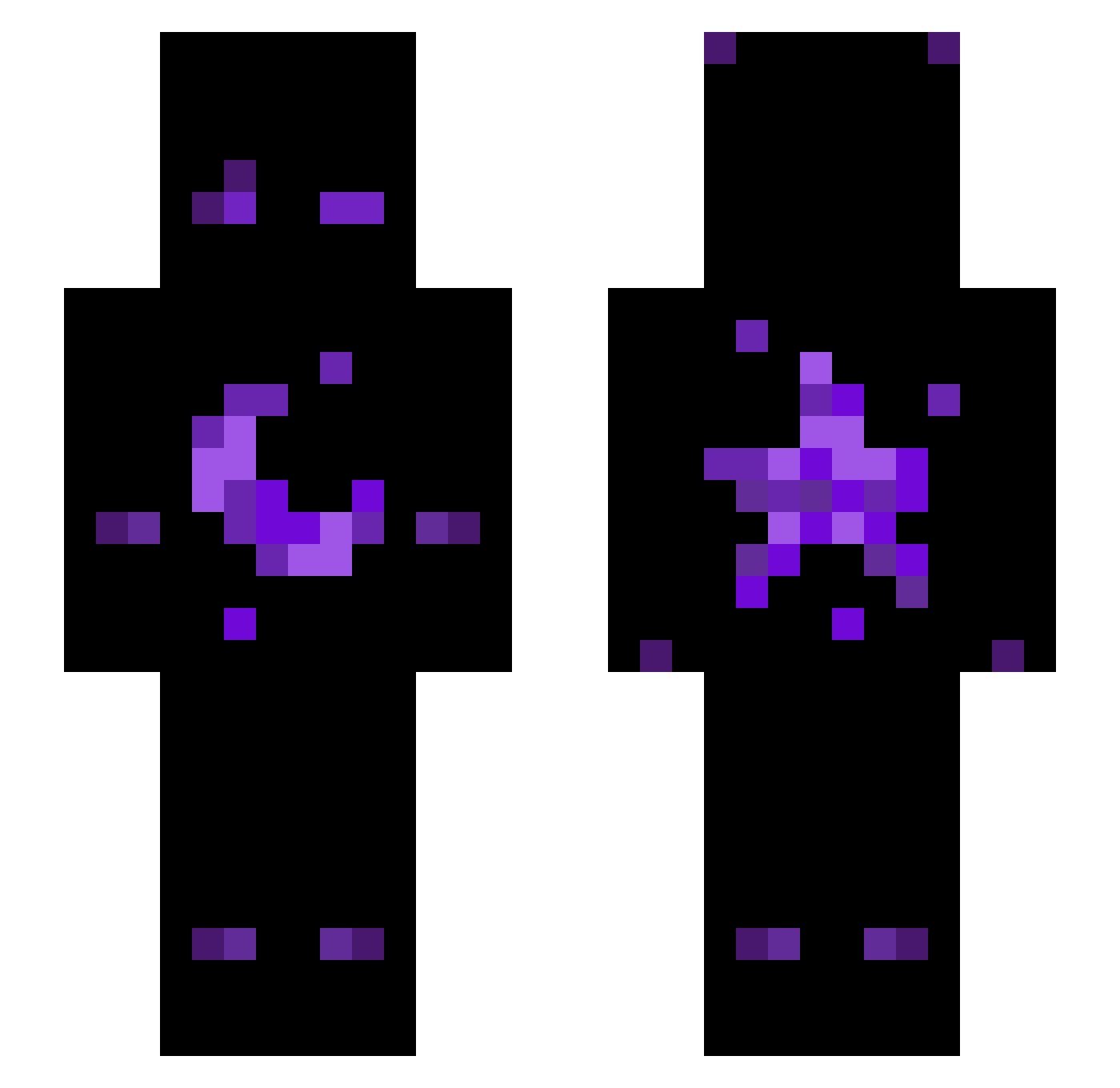 K0lass Minecraft skin, front and back view