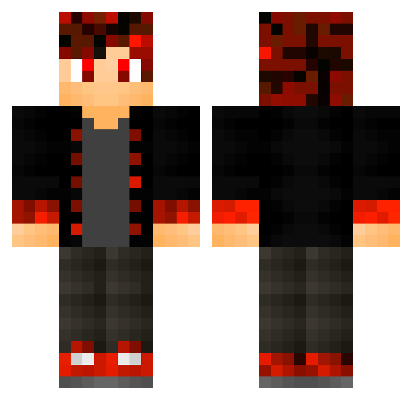 SxF1ne Minecraft skin, front and back view
