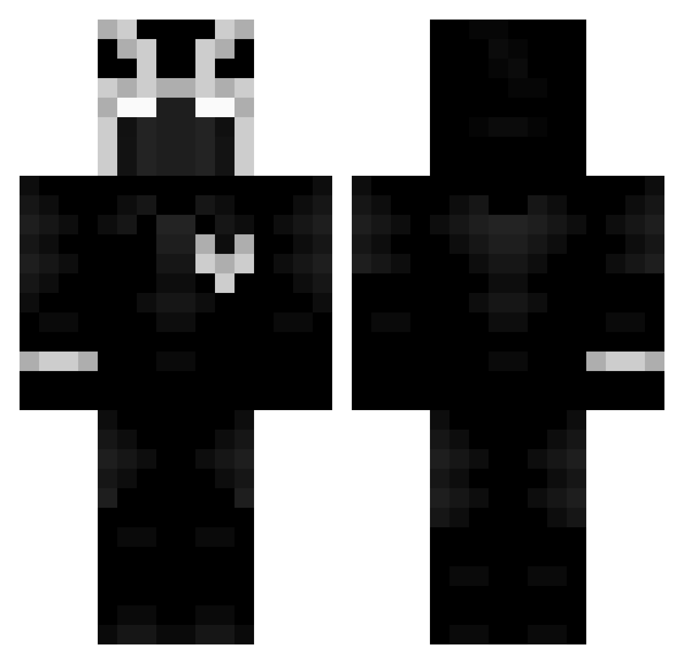 Modiest Minecraft skin, front and back view