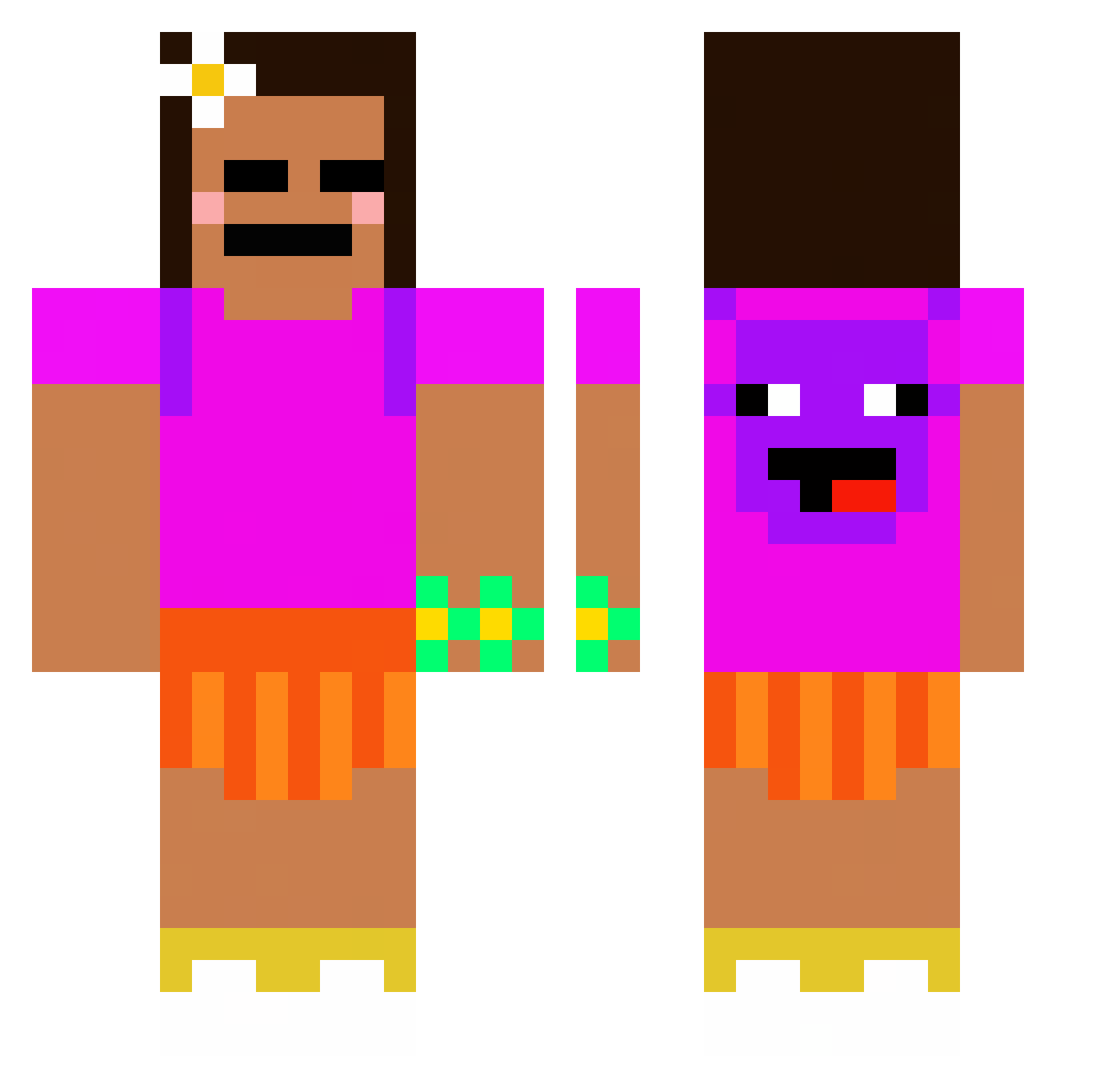 Pimvichada Minecraft skin, front and back view