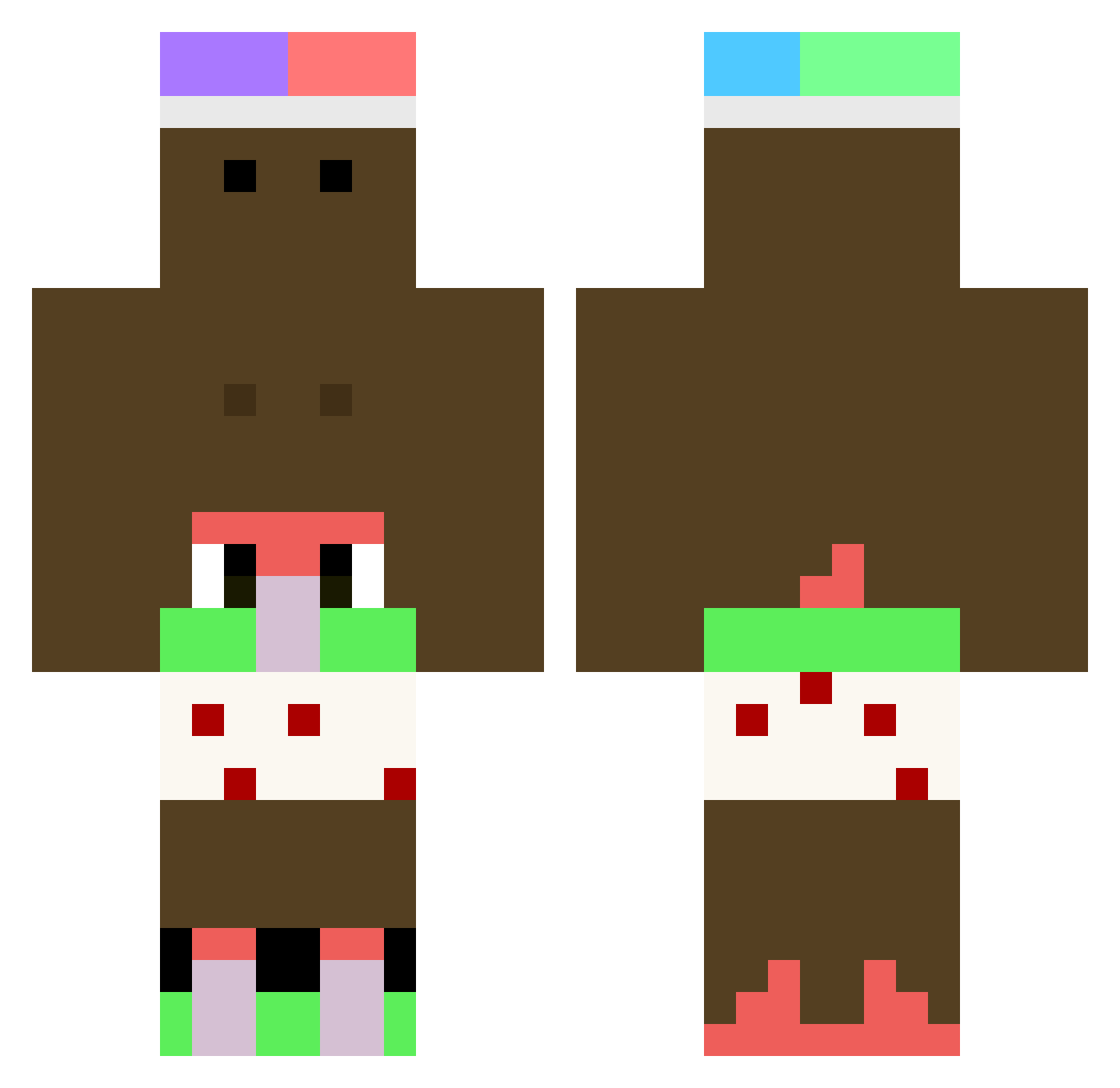 VisionlessReiz Minecraft skin, front and back view