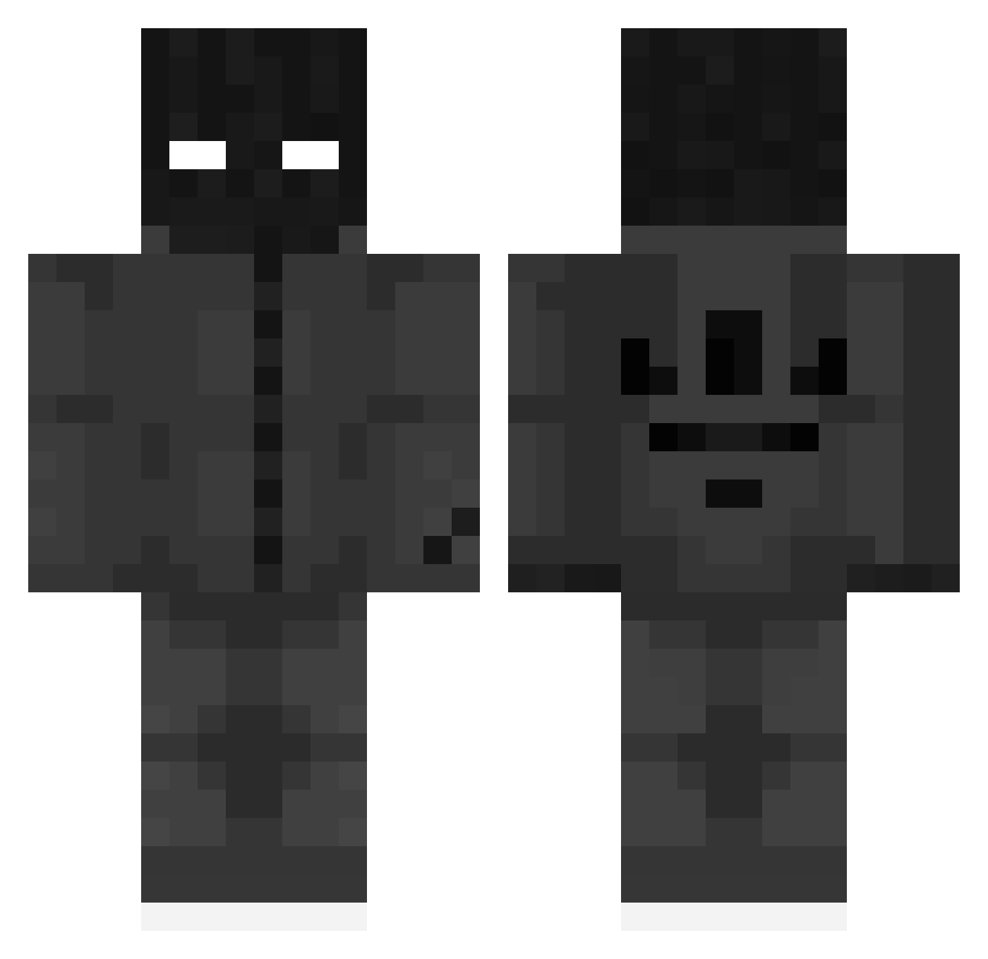 Pourable Minecraft skin, front and back view