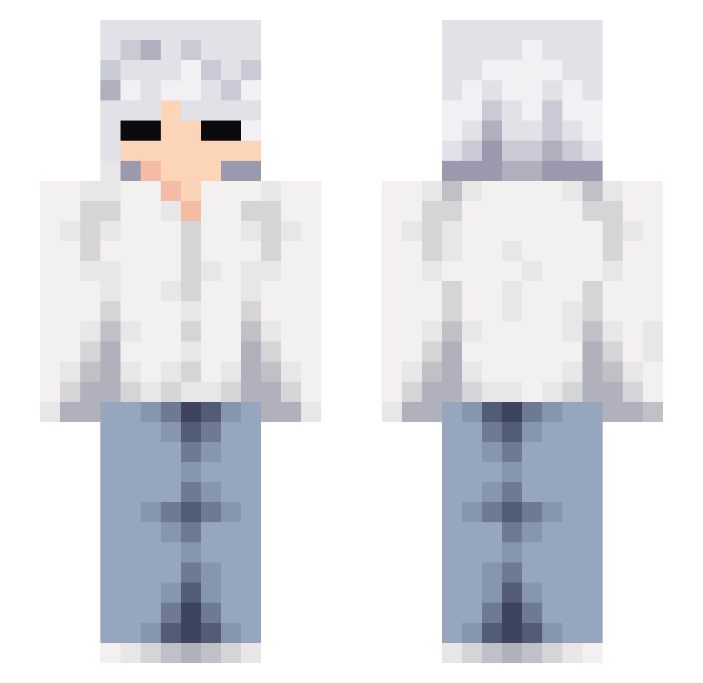 fluFykiTeninabox Minecraft skin, front and back view