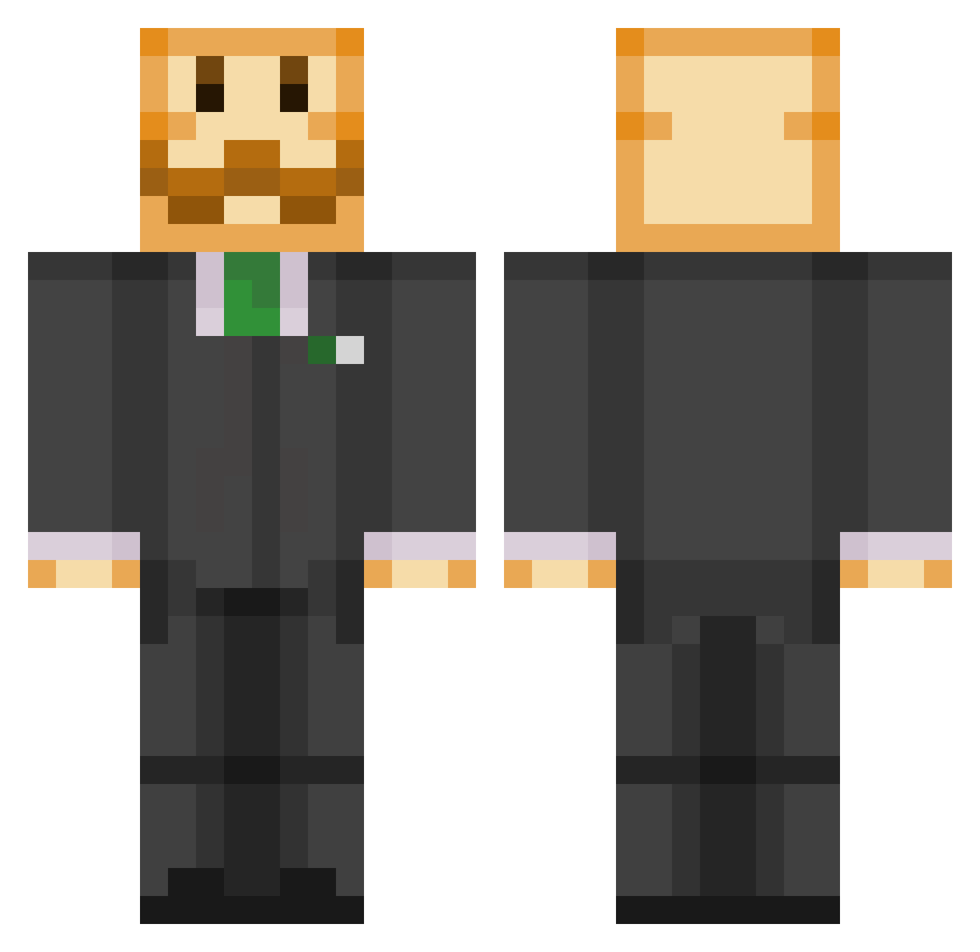 fixymixy Minecraft skin, front and back view