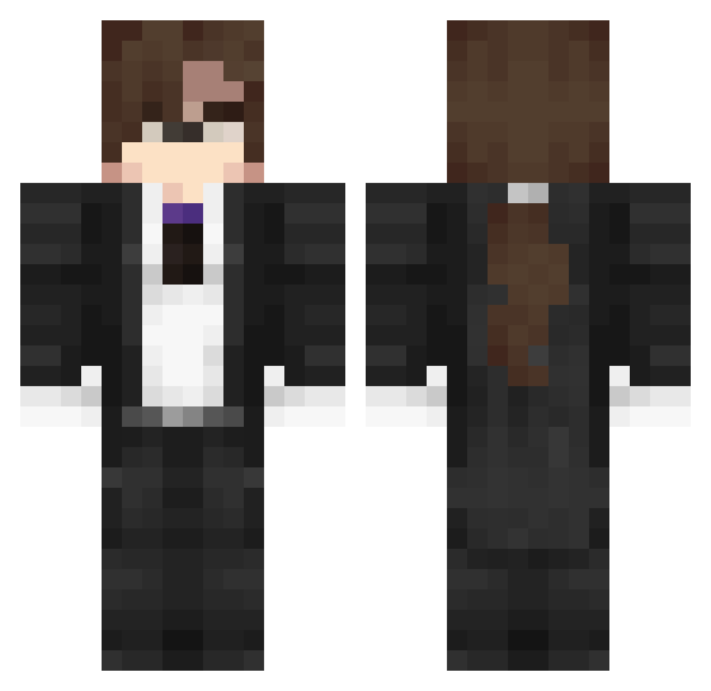 YaB_i Minecraft skin, front and back view