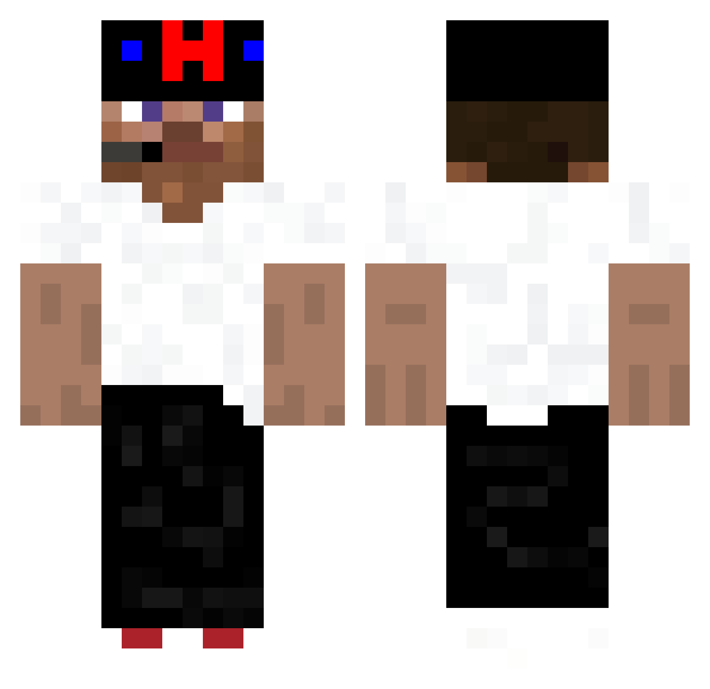 RealMiks Minecraft skin, front and back view