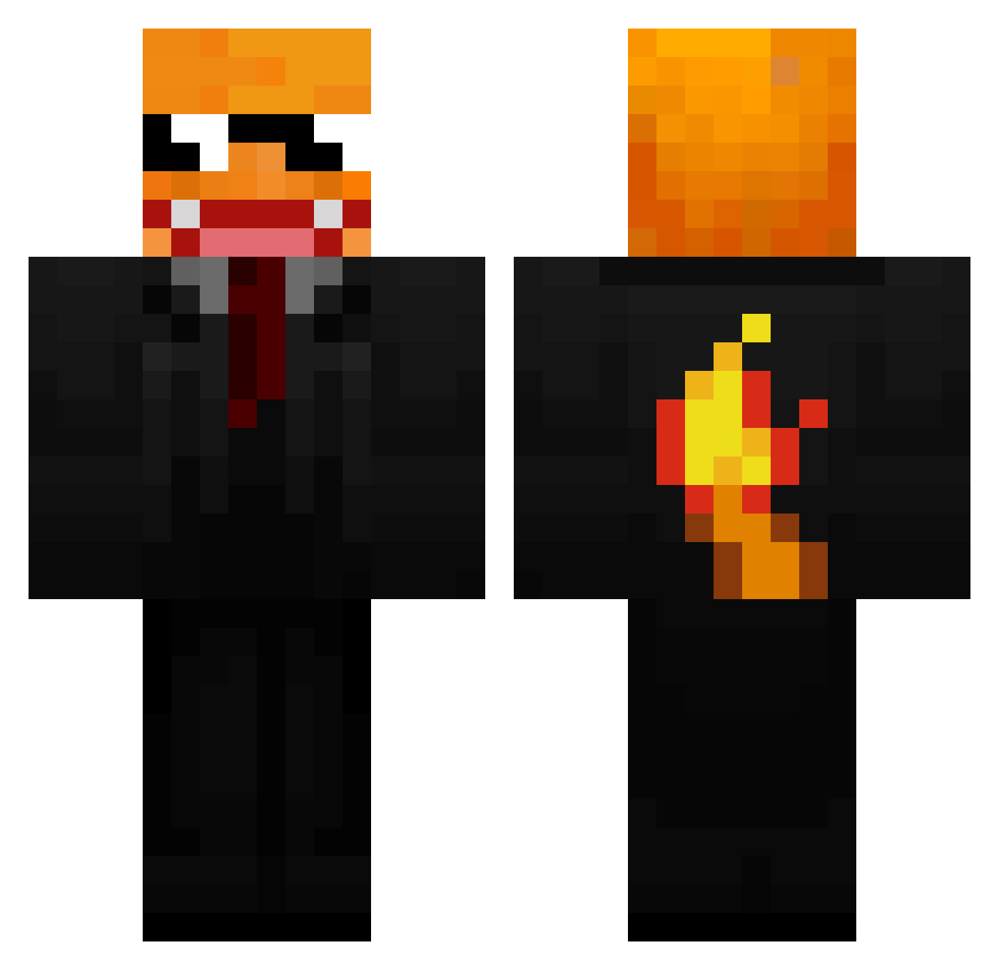 Nicoogar Minecraft skin, front and back view