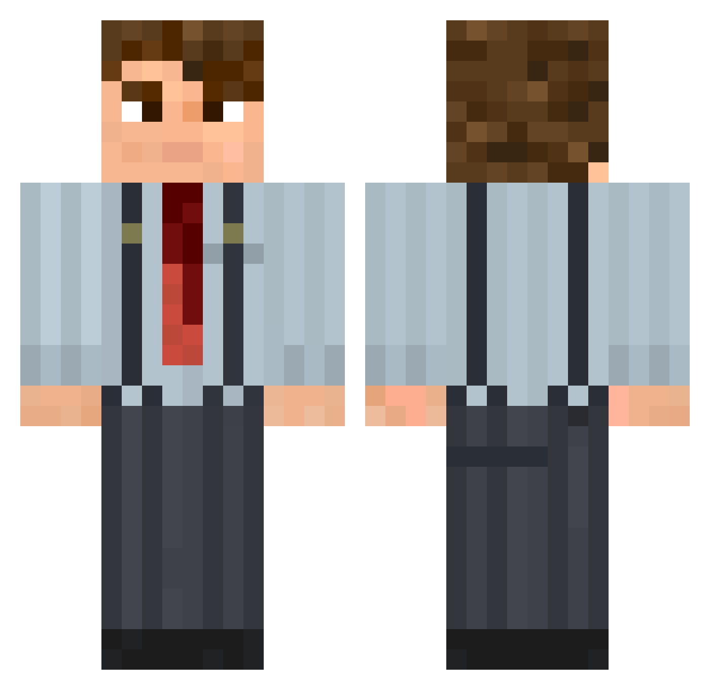GlichXR Minecraft skin, front and back view