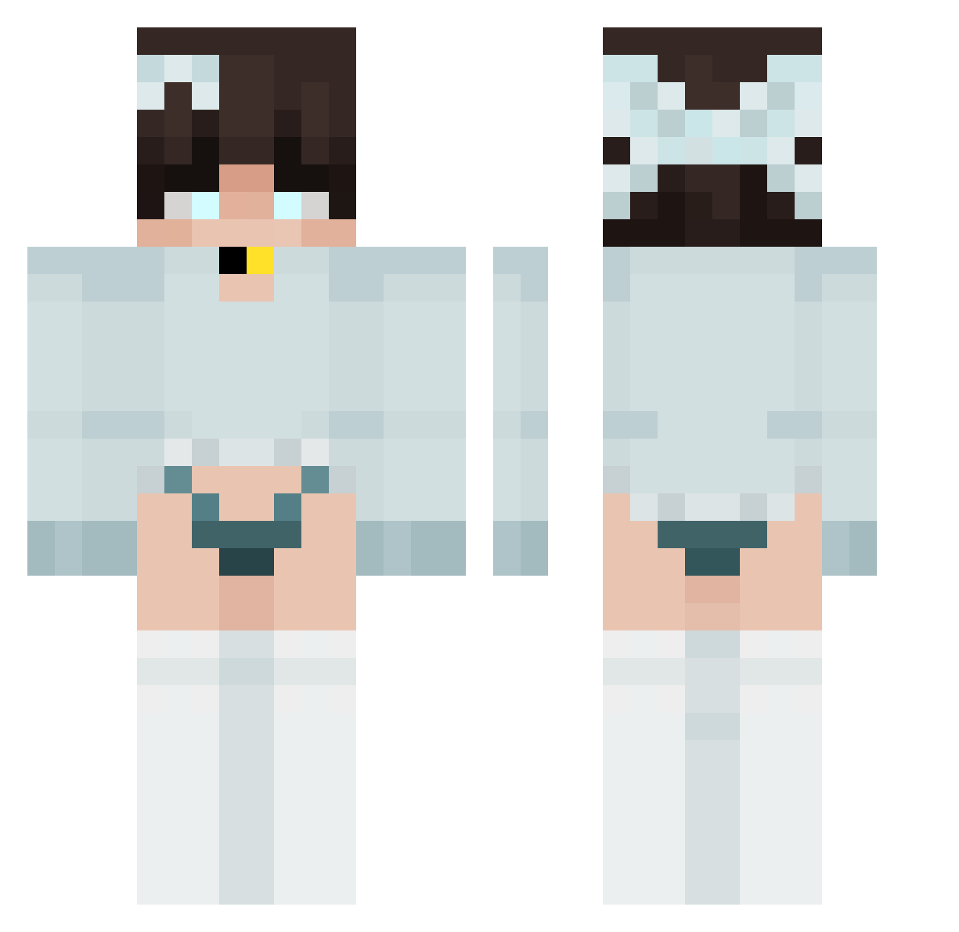 turBOUH Minecraft skin, front and back view