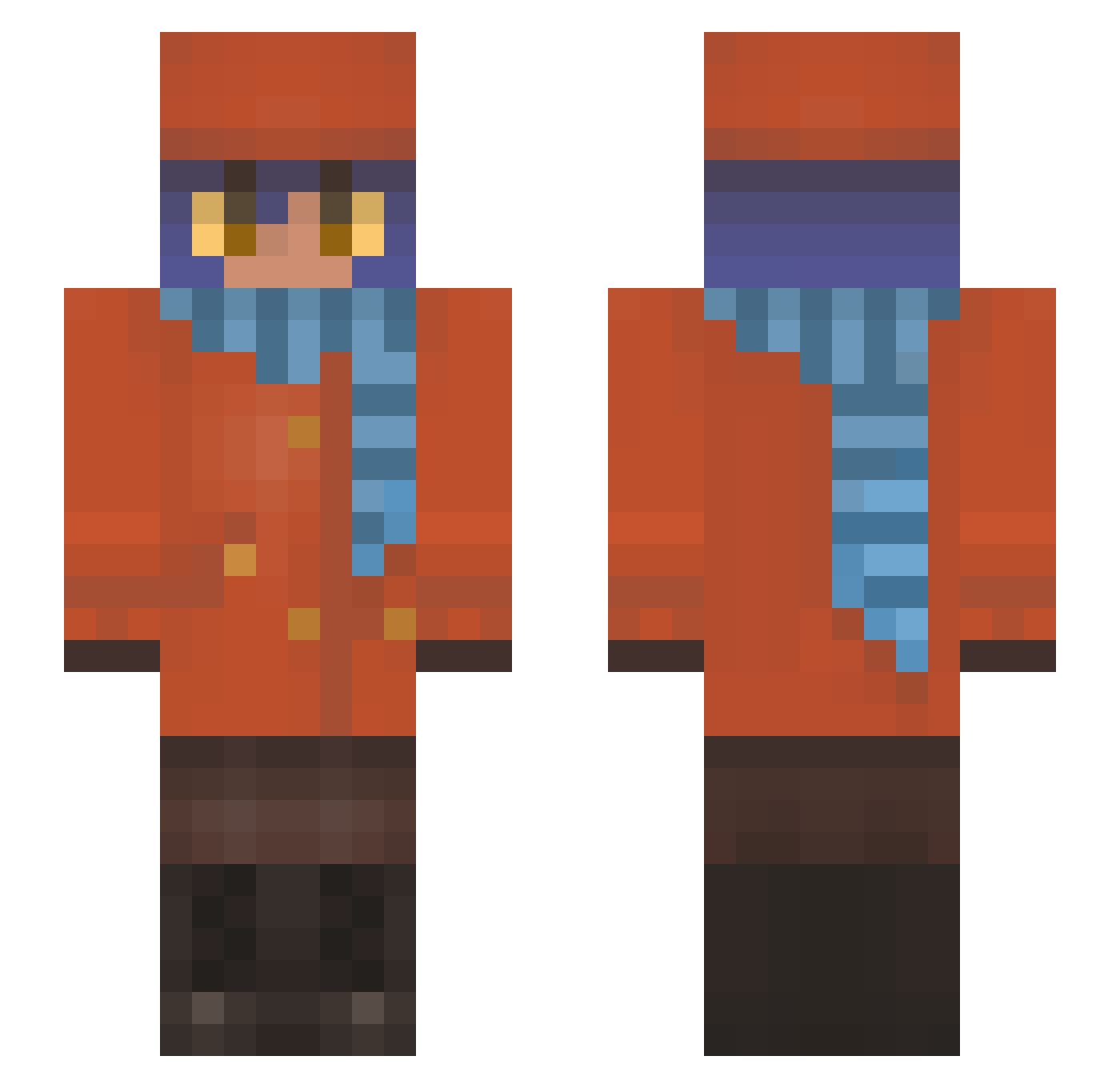 ESPINO4555 Minecraft skin, front and back view