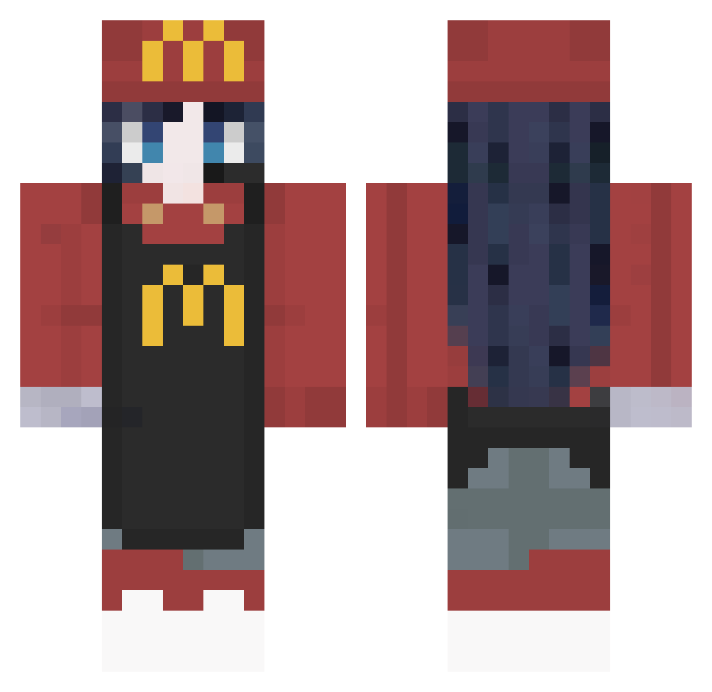Mrmystery209 Minecraft skin, front and back view