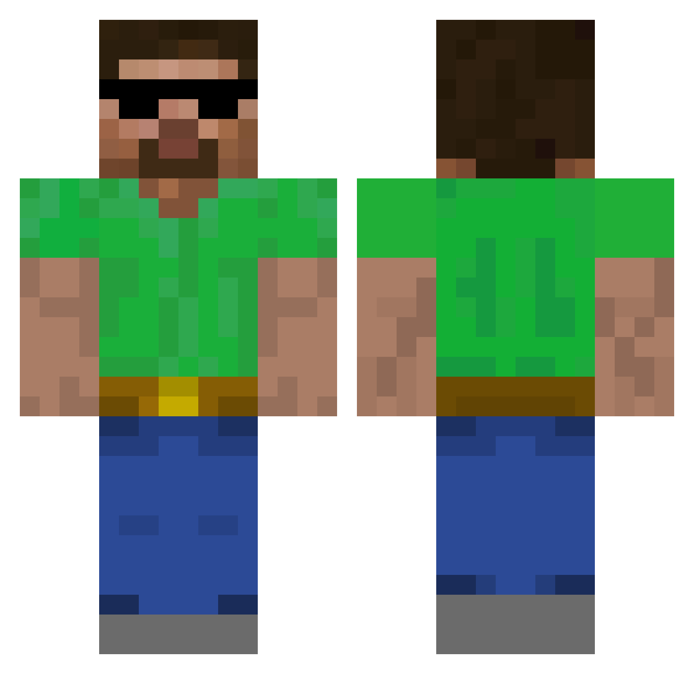 SSushiBoi Minecraft skin, front and back view