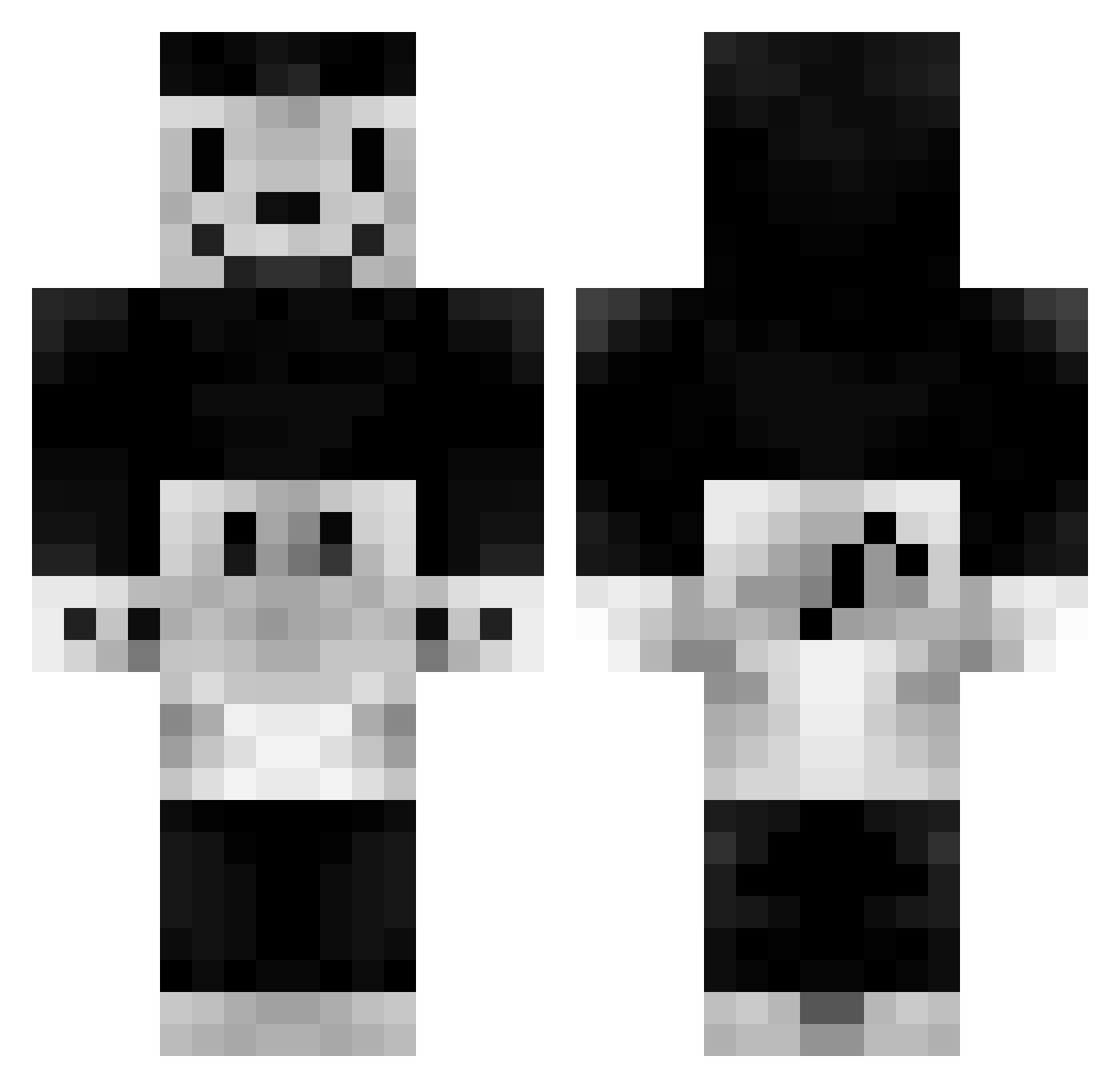 Sayre Minecraft skin, front and back view