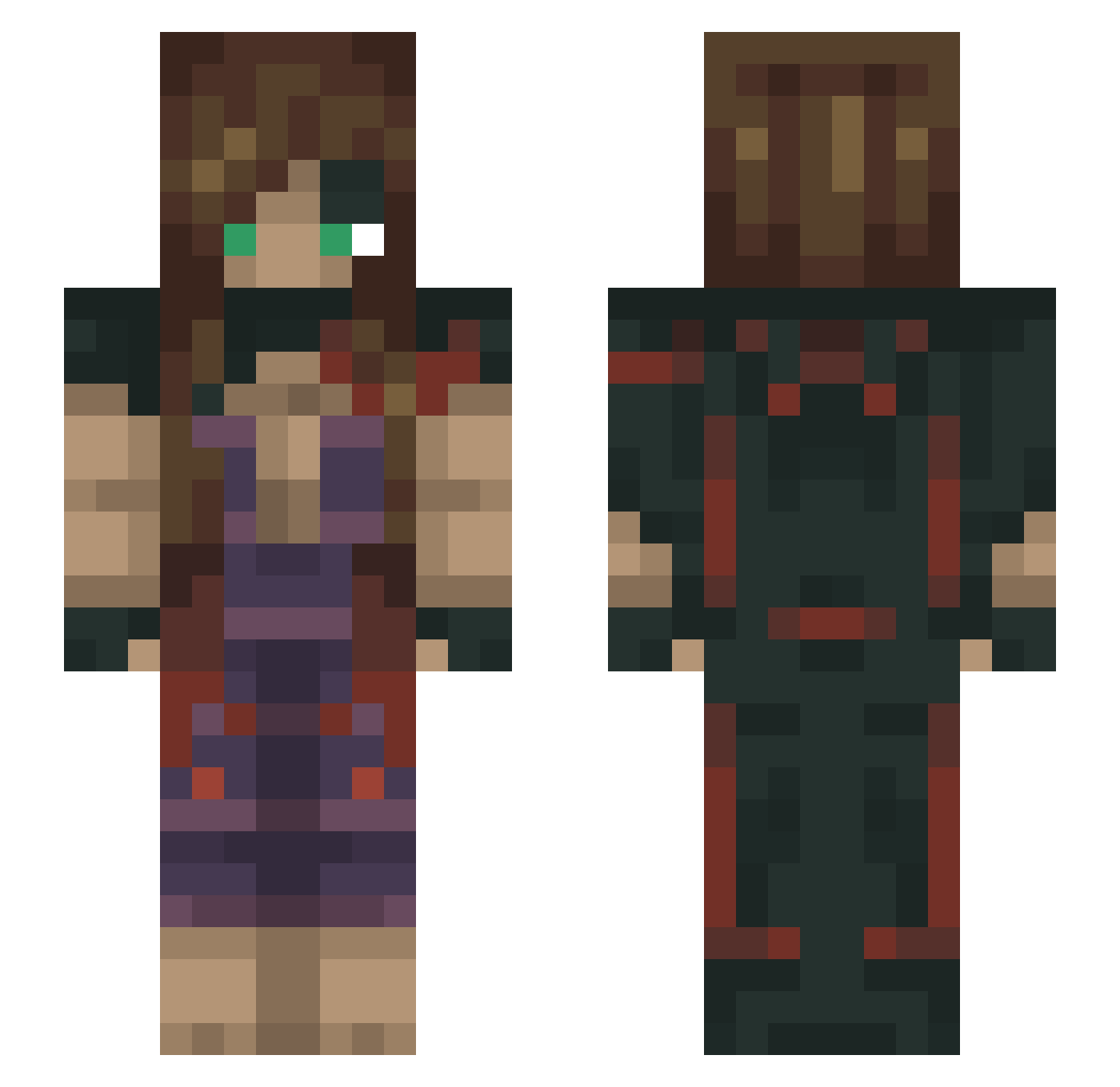 vools Minecraft skin, front and back view